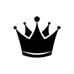 Simple black crown with pointed elements on transparent background silhouette
