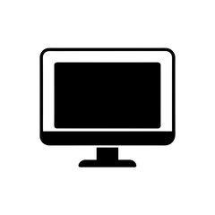 Illustration of a desktop computer screen on transparent background silhouette