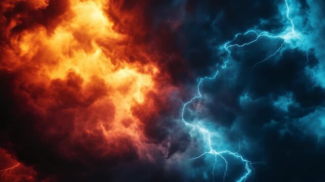 Angry storm cloud background with vibrant colors and lightning bolts creating a dynamic visual effect, Animated Angry Storm Cloud icon background, logo symbol, social media