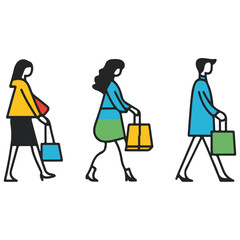 Fototapeta premium shopping, vector, transparent background, singles' day, business, people, icon, icons, person, purchase, customer, buy, style