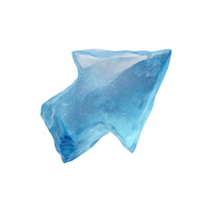 Fototapeta premium Blue crystal transparent texture polygonal shape game UI element fantasy digital art glowing isolated magical decorative