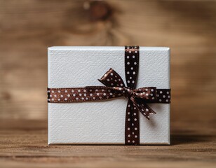 ブラウンリボンのプレゼントボックス