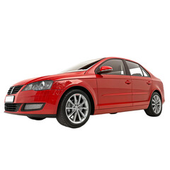 Red car isolated on transparent background  
