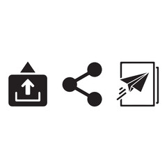 share icon set. send button arrow, vector symbol on transparent background..