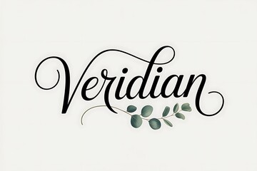 Elegant Veridian Script with Eucalyptus Accent for a Stylish and Modern Brand Identity or Invitations with Natural Charm and Sophisticated Touch for Designers