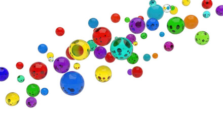 Colorful Floating Balls, transparent background, cutout PNG