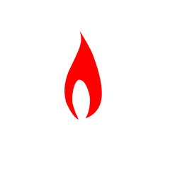 Minimalist Red Flame Icon