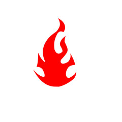Minimalist Red Flame Icon