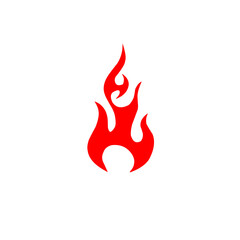 Minimalist Red Flame Icon