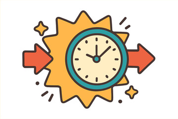Limited time offer. Promotion banner concept. Clock icon with arrows. Fast time, speed, and efficiency metaphor. Deadline and countdown symbol. Time management vector design.