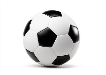 Fototapeta premium Classic Black and White Soccer Ball on White Background