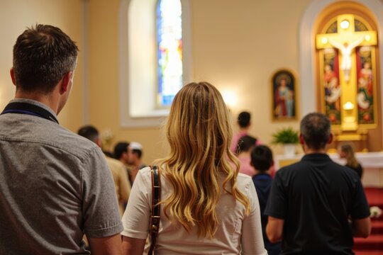 Capturing the Unity and Reverence of a Couple in a Church Service and Veneration of the True Cross in Jerusalem