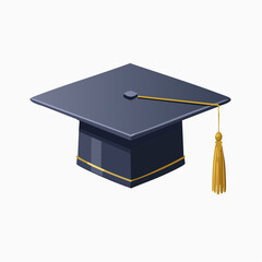 Minimalist Academic Cap Icon Illustration in Vector Format