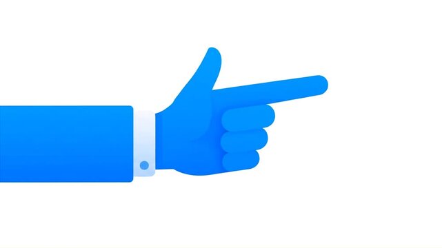 Blue Hand Pointing Right Illustration