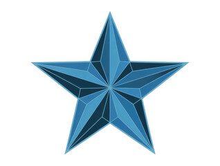 Obraz premium Polygonal neon blue star abstract glowing geometric shape digital art representation