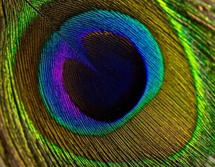 Obraz premium Vibrant peacock feather detail