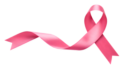 Pink satin ribbon shines, on black. Uses include awareness campaigns, event posters, and graphic designs.