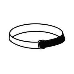 Minimalist black belt silhouette on a clean white background