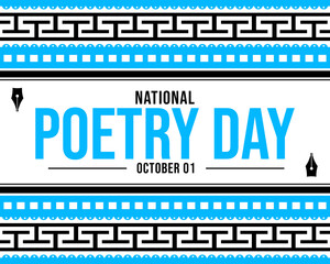 October National Poetry Day celebration poster highlighting culture literature and creativity