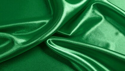 Smooth emerald green fabric folds