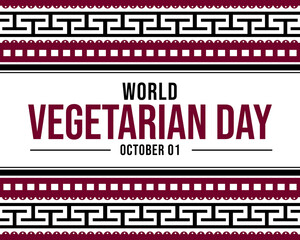 October World Vegetarian Day poster celebrating plant based diet health and global awareness