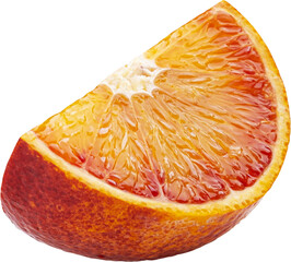 Slice of blood orange isolated