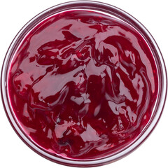 Berry jam isolated, top view