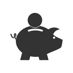 Piggy bank icon isolated on transparent background
