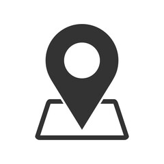 Location with map icon isolated on transparent background