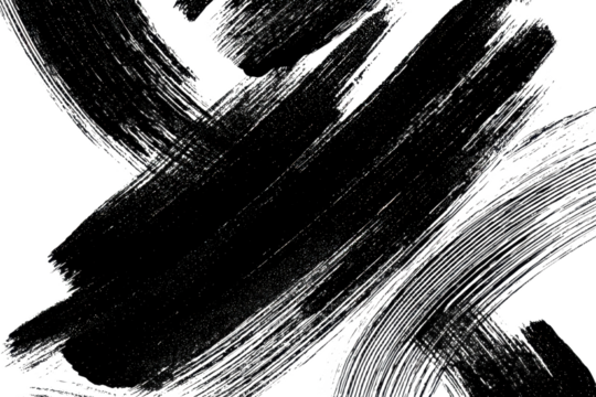 bundle abstract black ink paint brush stroke lines texture PNG transparent background isolated graphic resource. Creative brushes pattern art shape design