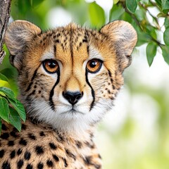 Cheetah portrait wildlife habitat animal photography natural environment close-up view conservation concept