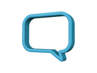 Fototapeta premium Modern blue chat bubble icon with 3d effect perfect for communication platforms and apps