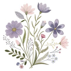 Pastel Watercolor Floral Bouquet