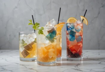 Angular Long Drinks  A Modern Twist on Classic Recipes with Geometric Flair