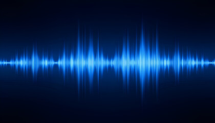 Abstract blue sound wave on dark background