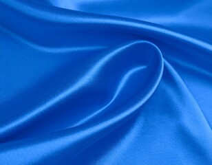 Smooth, vibrant blue silk fabric