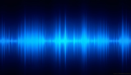 Abstract blue sound wave on dark background