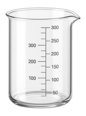Glass measuring beaker with spout