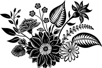 black and white flower