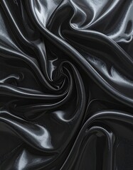 Fototapeta premium Draped black silk fabric texture