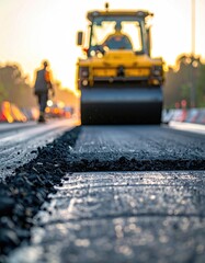 Asphalt road construction