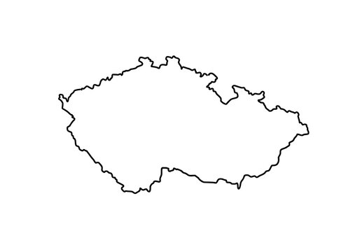 Outline map of the Czech Republic with jagged borders