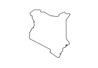 Outline of Kenyas geography showcasing the countrys distinctive shape