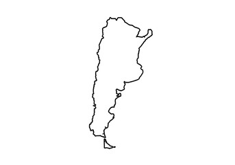 Outlined map of Argentina