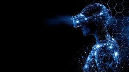 VR experience, digital human profile, futuristic