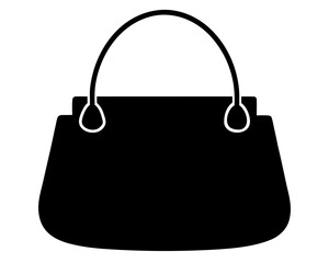 Woman's fashion bag icon,fashionable black bag  simple   silhouette vector