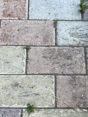 Paving slabs paved road, background view from above