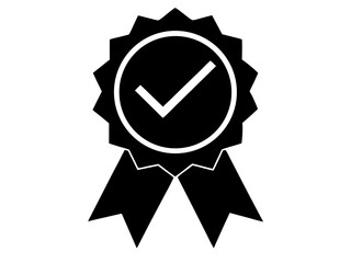 Award Medal icon,Award Medal with Check Mark  black silhouette vector