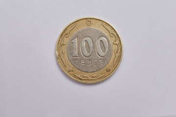 Kazakhstan coin with the image of the Kazakh national symbols