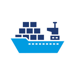 Freight Icon Vector Illustration Blue Version